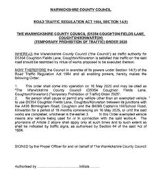 Road Closure